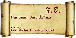 Hartman Benjámin névjegykártya