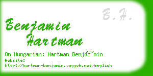 benjamin hartman business card